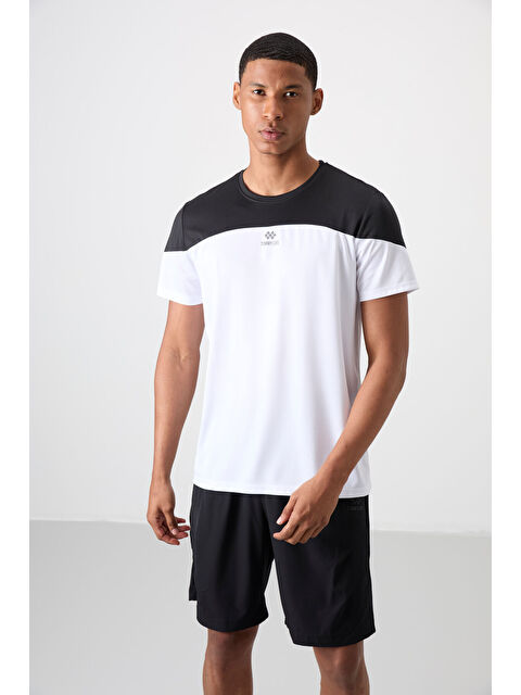 Tommylife Beyaz Polyester Nefes Alan Dokulu İnce Esnek Standart Fit Erkek Performans Tişört - 88386 - S000194016-20063