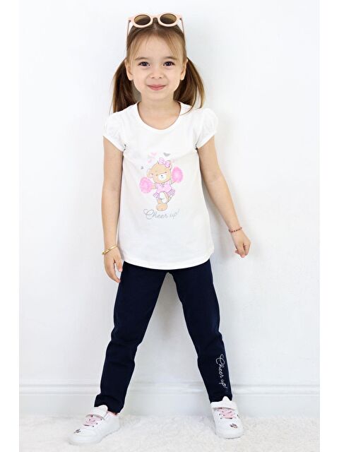 Breeze Kız Çocuk Taytlı Takım Dansçı Neşeli Ayıcık Baskılı Ekru (1.5-4 Yaş) - S000363380-19965