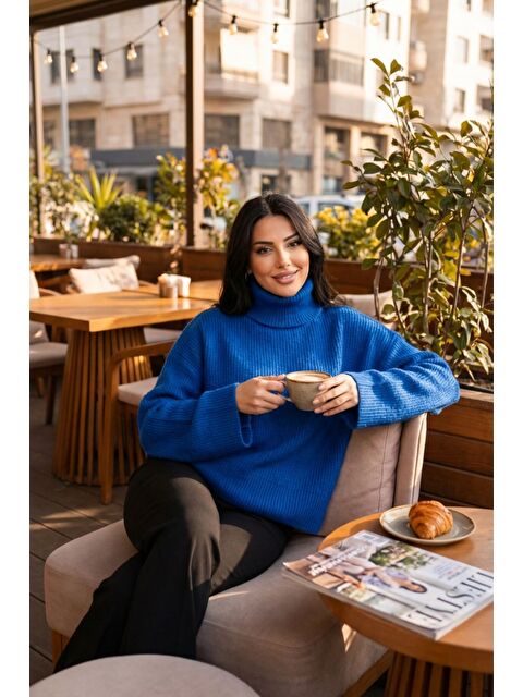 She Wears Geniş Kollu Boğazlı Triko Kazak NC-118 - S000474577-17234