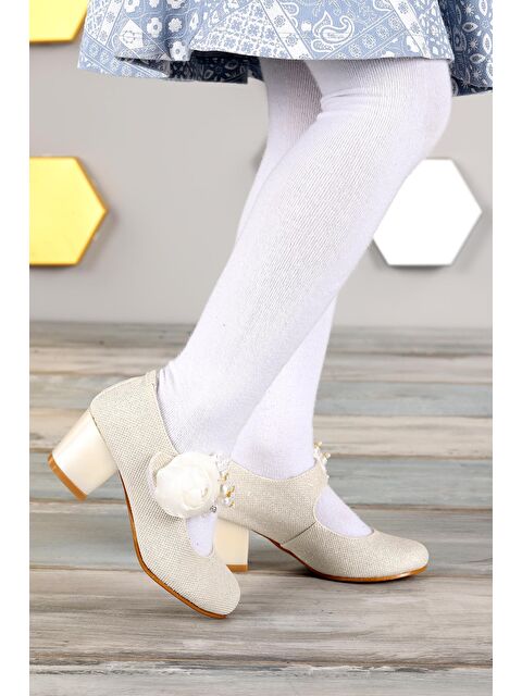 Kiko Kids Angelina Kum Simli Günlük Kız Çocuk 4 Cm Topuklu Abiye Ayakkabı - S000003059-17219