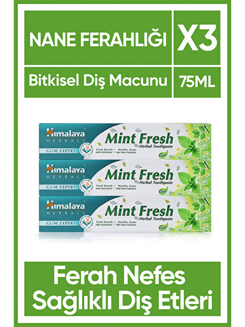 Himalaya Since 1930 Mint Fresh Ferahlatıcı Diş Macunu, Bitkisel, Vejetaryen, Florürsüz, Parabensiz, 75 Ml 3 Adet - S000333600-10231
