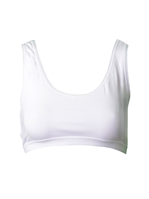 C&City C11424 Kadın Modal Pamuk Sporcu Büstiyer Beyaz - S000222236-20063