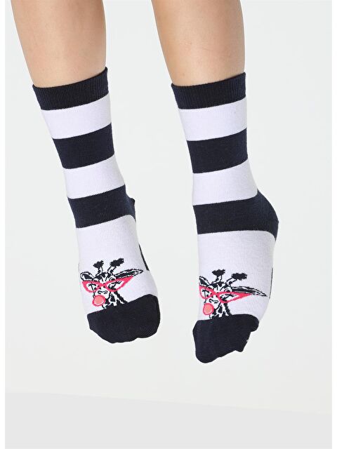 Casabony Çizgili Zürafa Kız Çocuk Çorap - S000041938-23093