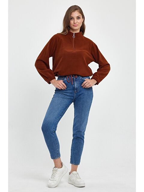 Süperlife Kadın Rahat Kalıp Softech Polar Yarım Fermuarlı Sweatshırt spr24pwk99 - S000064773-29705