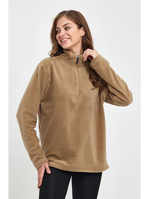 Süperlife Kadın Rahat Kalıp Softech Polar Yarım Fermuarlı Sweatshırt spr24pwk20 - S000064772-19928