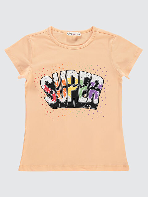 Civil Girls Kız Çocuk Tişört 6-9 Yaş Yumuşak Şeftali