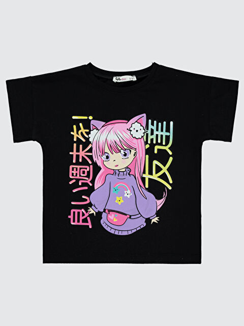 Civil Girls Kız Çocuk Tişört 2-5 Yaş Siyah - S000199717-19351