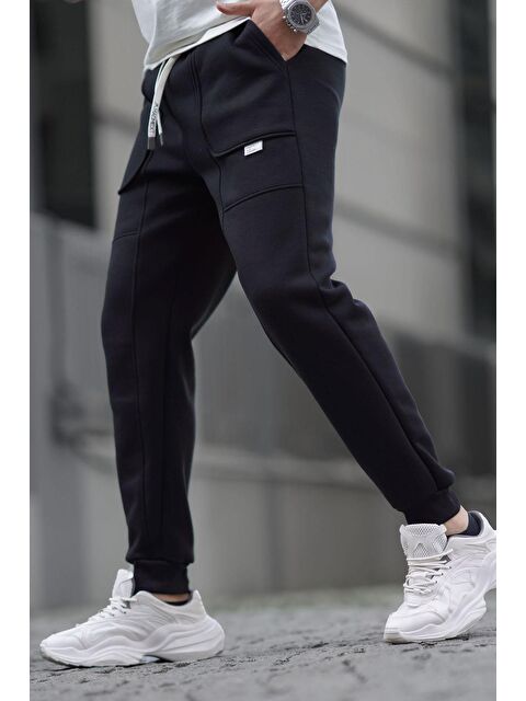 Madmext Siyah Kargo Cep Basic Eşofman Altı 6527 - S000079906-19351