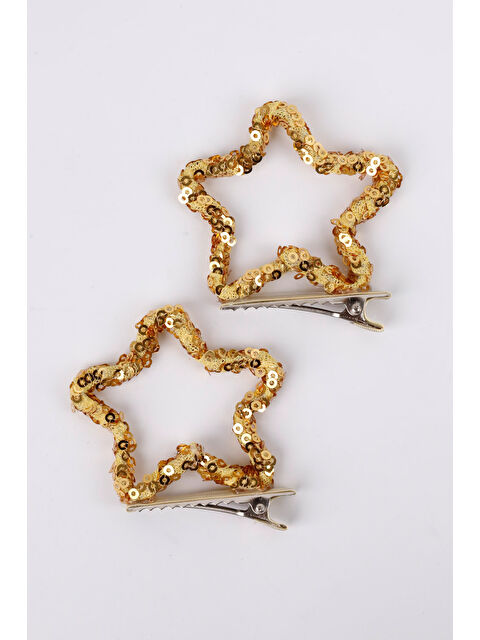 Le Mabelle Altın Payetli Yıldız İkili Kız Çocuk Klips Toka - S000236919-20076