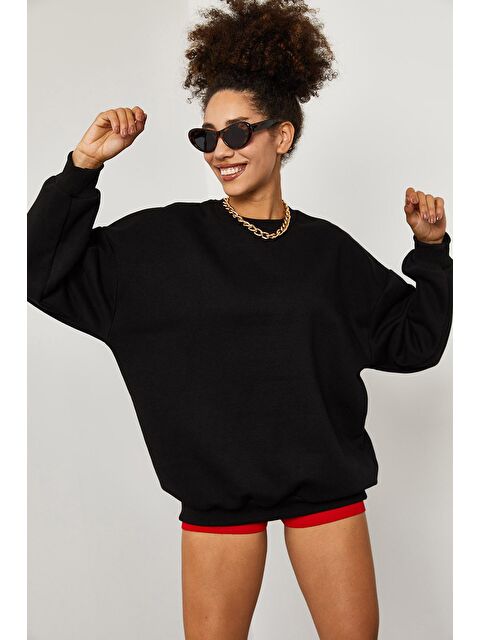 Xhan Siyah Polar Sweatshirt 2KXK8-45815-02 - S000037357-19351