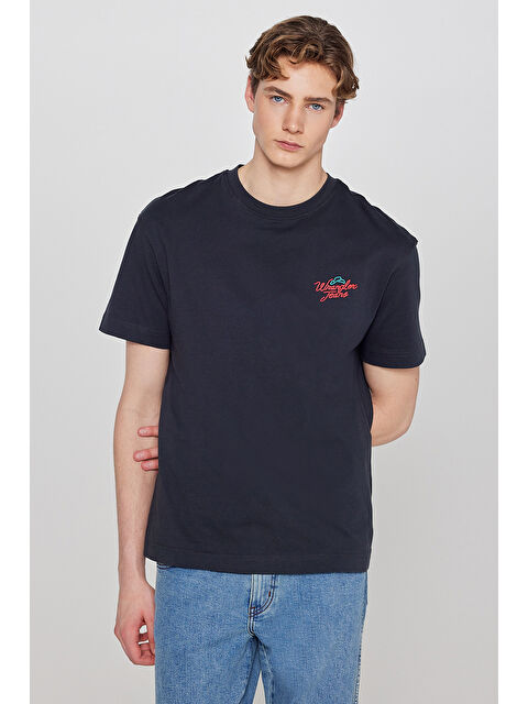 Wrangler %100 Pamuk Relaxed Fit Rahat Kesim Bisiklet Yaka Logo Detaylı Tişört - S000530574-29666