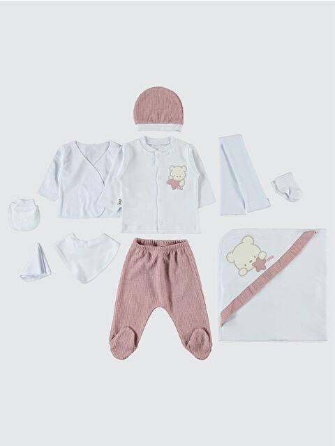 Civil Baby Unisex Bebek 10'lu Zıbın Seti - Pudra 0-1 Ay - S000251199-24085