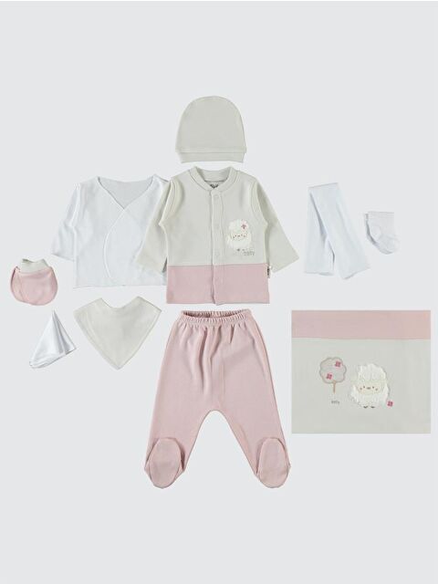 Civil Baby Kız Bebek 10'lu Zıbın Setleri - Pembe 0-1 Ay - S000237119-20028