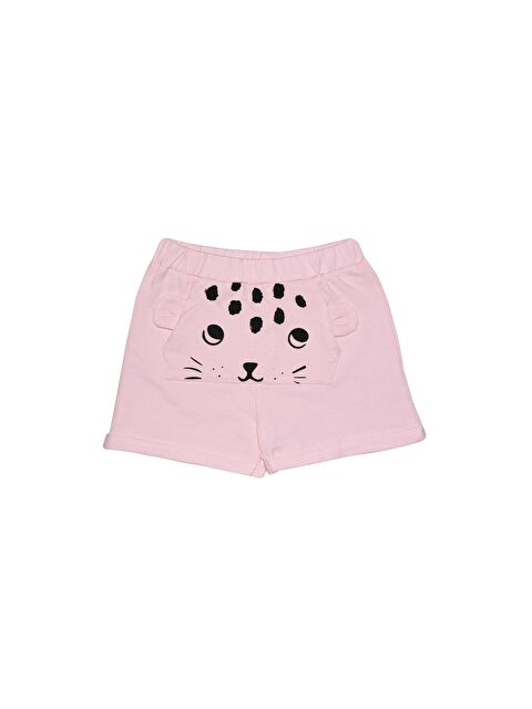 Lovetti Uçuk pembe Kız Çocuk Kanguru Cepli Şort - S000053564-20026