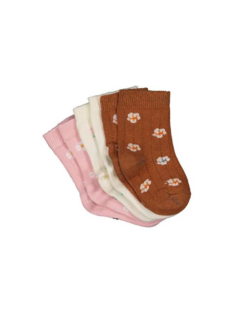 Civil Baby Derbili Çiçek 3'lü 6- Bebek Kız Çorap Set - S000466712-37243