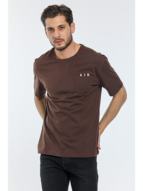 Süperlife Bisiklet Yaka Slim Fit Air Baskılı Erkek Tişört SPR21Y23 - S000014644-19413