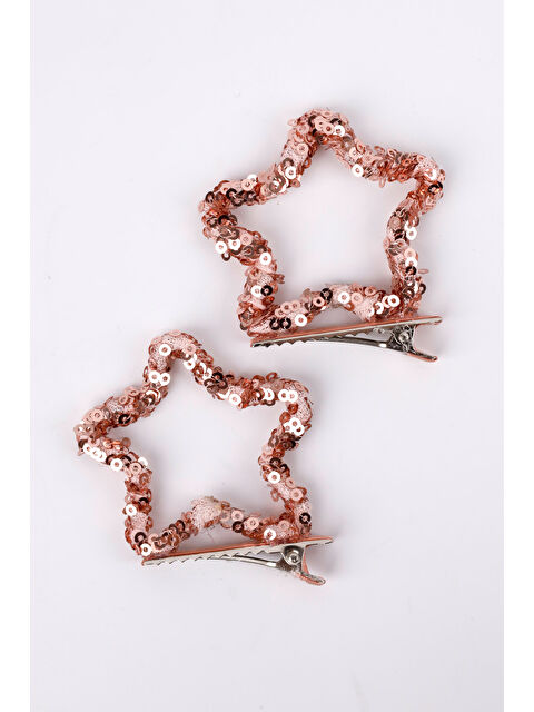 Le Mabelle Rose Payetli Yıldız İkili Kız Çocuk Klips Toka - S000236902-20028