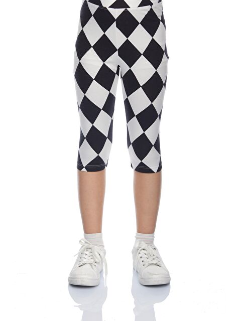 Lovetti Kız Çocuk Monochrome Diamond Desen Kapri - S000053589-23173