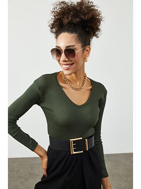 Xhan Haki V Yaka Kaşkorse Bluz 2KXK2-45451-09 - S000037366-18547