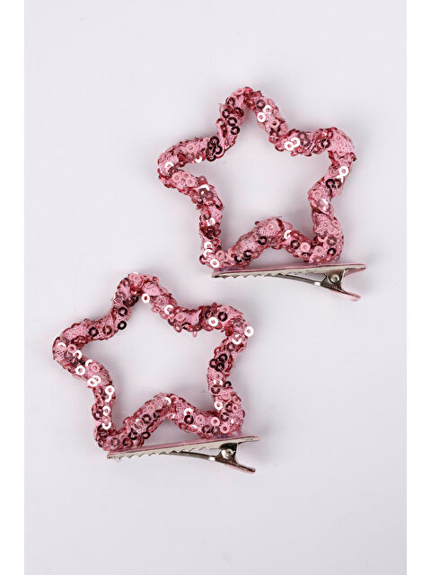 Le Mabelle Fuşya Payetli Yıldız İkili Kız Çocuk Klips Toka - S000236828-18686