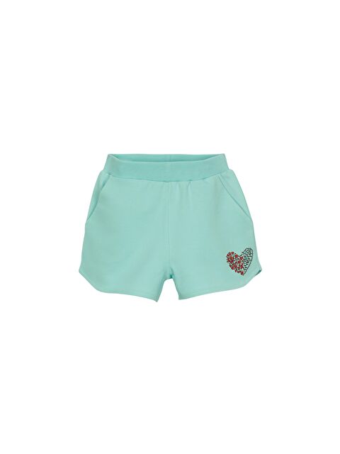 Lovetti Mint Kız Çocuk Kalp Baskılı İki İplik Şort - S000053600-34206