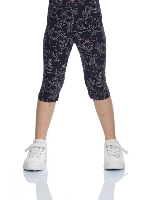 Lovetti Kız Çocuk Line Art Cactus Desen Kapri - S000053609-23173