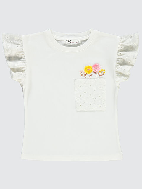 Civil Girls Kız Çocuk Tişört 2-5 Yaş Ekru
