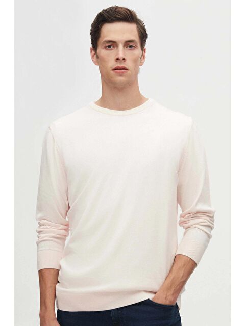 D'S damat Regular Fit Pudra Tüylenme Yapmayan Bisiklet Yaka Pamuklu Triko Kazak - S000400137-7152