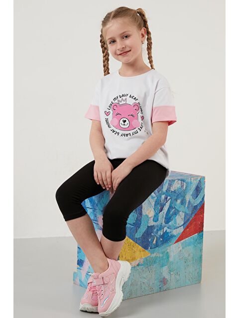 Lela Pamuklu Baskılı Bisiklet Yaka T Shirt 6211038 - S000001456-20063