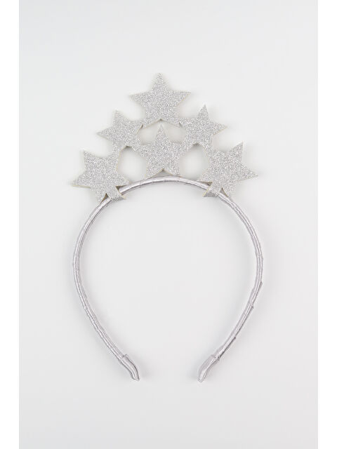 Le Mabelle Gümüş Sıralı Yıldız Simli Kız Çocuk Taç - S000235537-18105