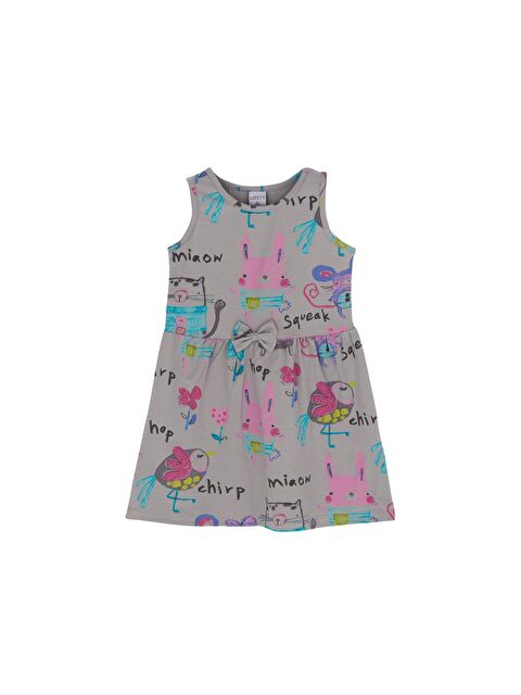 Lovetti Kız Çocuk Chirping Animals Desen Kolsuz Elbise - S000053692-20600