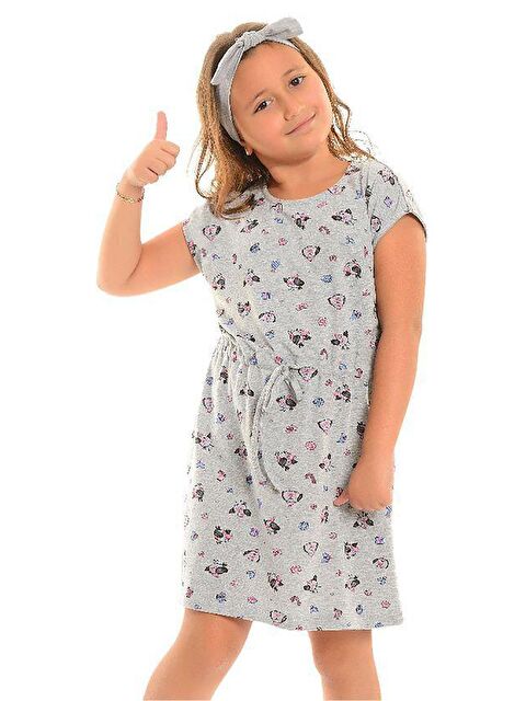 Little Frog Kids Pamuklu Kısa Kollu Desenli Kız Çocuk Tunik - S000077864-20600