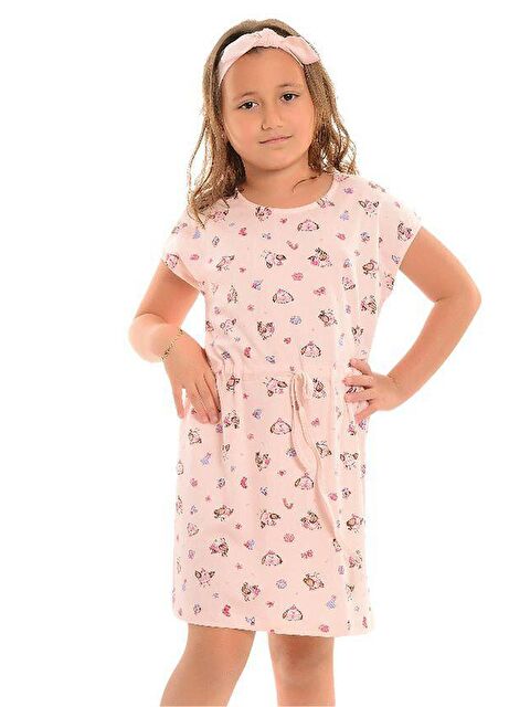 Little Frog Kids Pamuklu Kısa Kollu Desenli Kız Çocuk Tunik - S000077864-17605