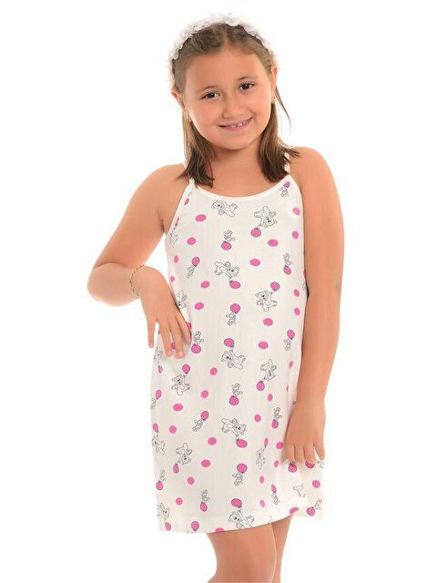 Little Frog Kids Pamuklu İnce Askılı Desenli Kız Çocuk Tunik - S000077881-19965