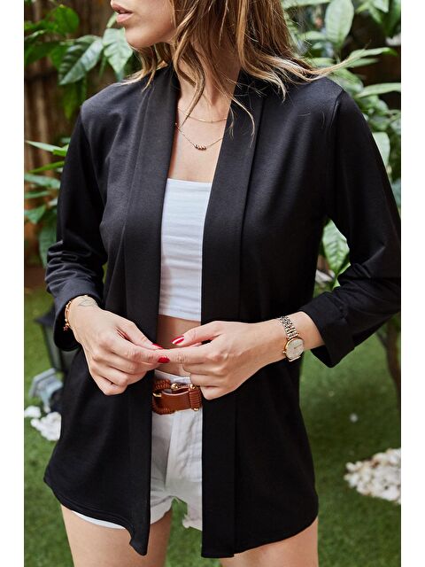 Xhan Siyah Duble Kol Ceket 9YXK4-41600-02 - S000070376-19351