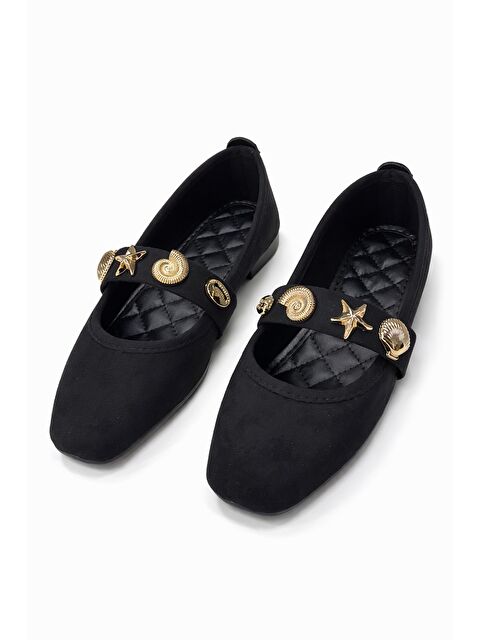 MODAFRATO STELLA Deniz Kabuğu Kemerli Babet Günlük Kadın Ayakkabı  Ev Babeti - S000494529-15542