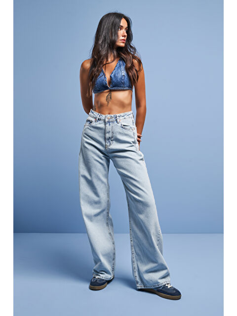 It's Basic Kadın Snow Jean Rengi Olea Straight Fit Denim - S000231197-17234