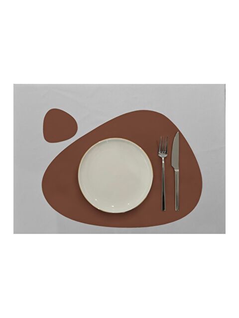 Asdiva Deri Amerikan Servis Supla Placemats Armut model Kiremit 2 Kişilik 4 Parça - S000348619-18657
