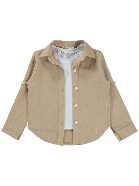 Civil Girls Kız Çocuk Gömlek 2-5 Yaş Açık Bej - S000359589-19927