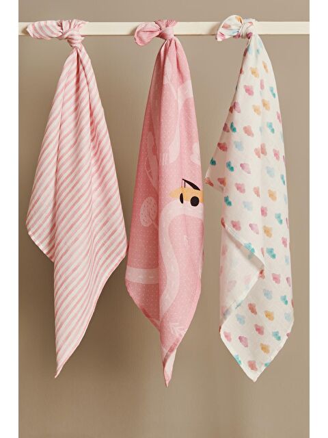 Casadora Baby Happy Cars %100 Pamuk Müslin Örtü Seti - (70x70 cm 3'lü) - S000064590-37243
