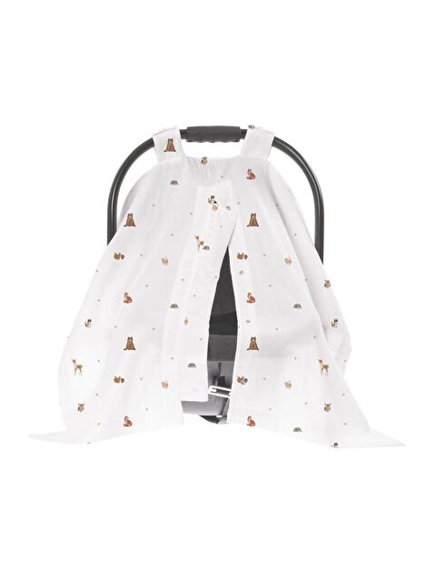 Casadora Baby 100% Pamuk Müslin Çıtçıtlı Puset Örtüsü - Forest Amigos - S000212462-37319