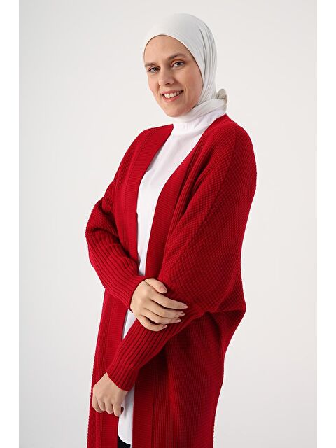 ALLDAY Kırmızı Önü Açık T-Kol Triko Hırka - S000024946-20045