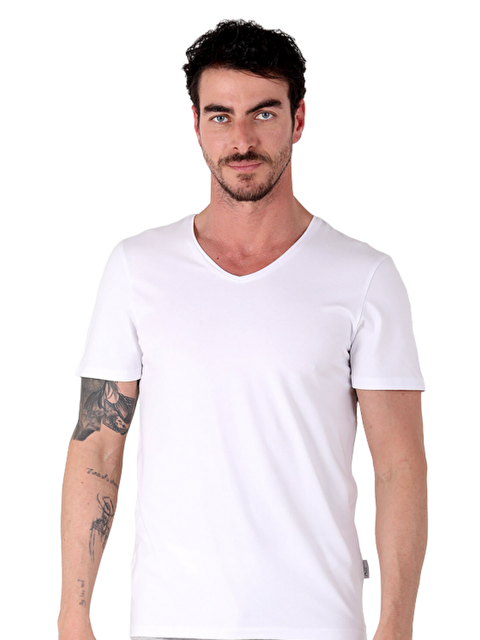 D'S damat North Ice V Yaka Tshirt BEYAZ