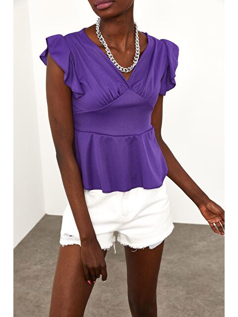 Xhan Mor Omuzları Fırfırlı Bluz 2KXK2-45670-06 - S000037419-20042