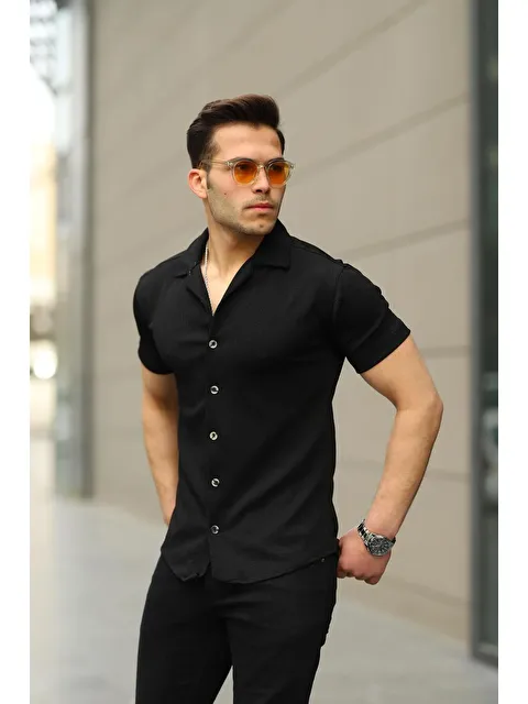 Comstar Erkek Yazlık Elastanlı Slim Fit Gömlek Yaka Kısa Kollu Gömlek - S000178150-19351