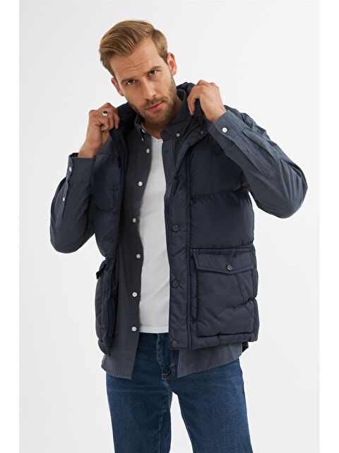 Danger Erkek Cep Detaylı Şişme Yelek Lacivert - S000261864-21164