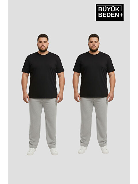 Süperlife Erkek Büyük Beden Paça Reçme İnce Eşofman Altı 2’li Set – Rahat Kalıp SPR26BEA952+2 - S000487468-20600