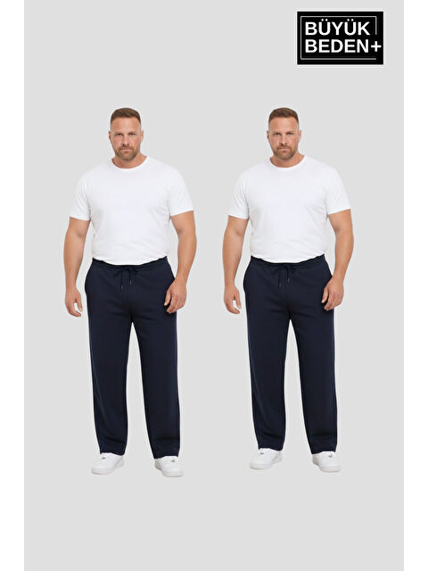 Süperlife Erkek Büyük Beden Paça Reçme İnce Eşofman Altı 2’li Set – Rahat Kalıp SPR26BEA952+2 - S000487468-21164