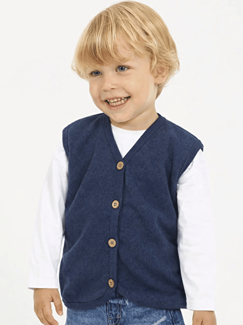 Luggi Baby V Yaka Erkek Bebek Yelek - S000274179-23093