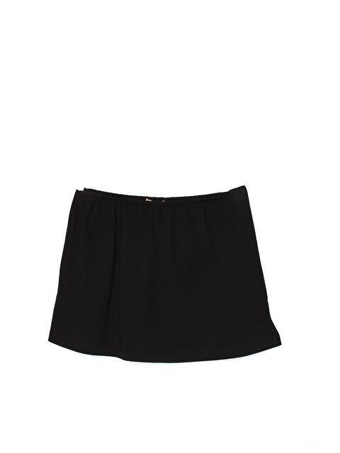 ALLDAY Siyah Pamuklu Penye Kısa İçlik Etek - S000303573-19351